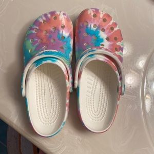 Woman’s tie dye Crocs